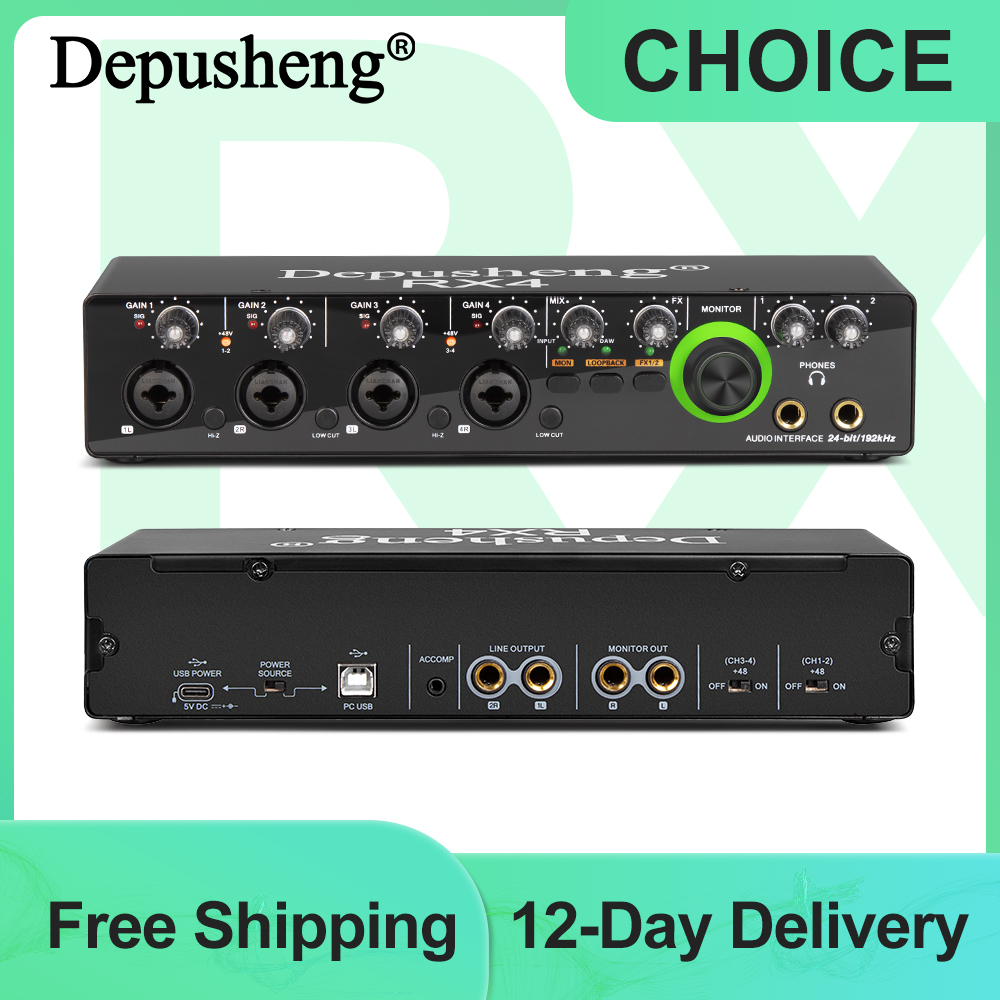 Audio Music Converter - Depusheng Ses Arayüzü RX4 Ses Kartı