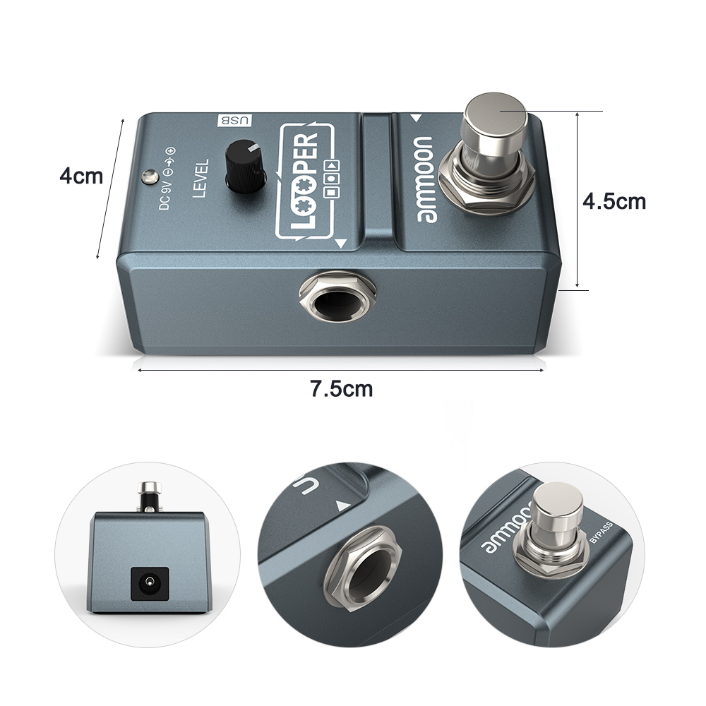 Ammoon AP-09 Nano döngü elektr - Looper Pedal Guitar incelemesi ve fiyatı